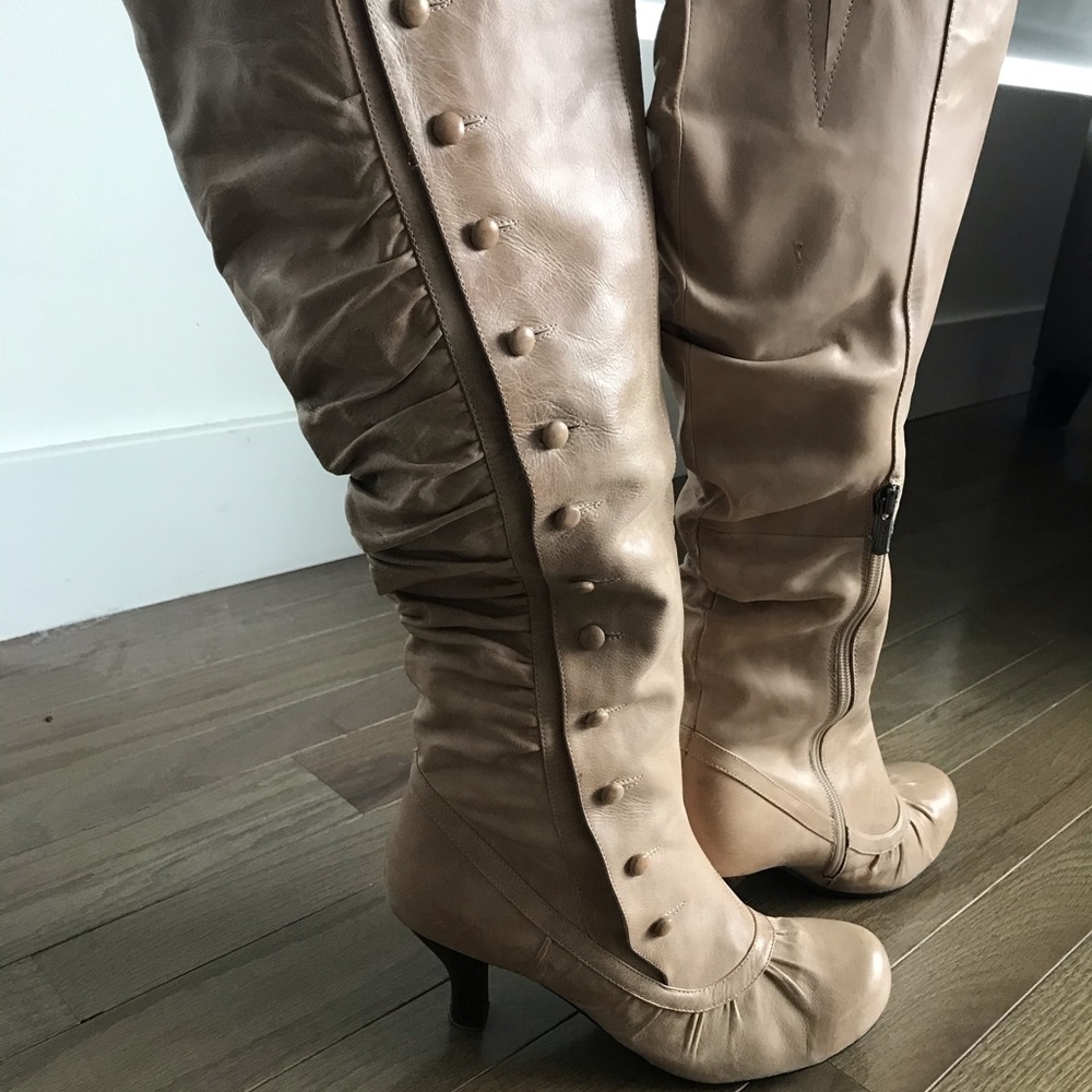 Jeffrey Campbell leather knee-high boot